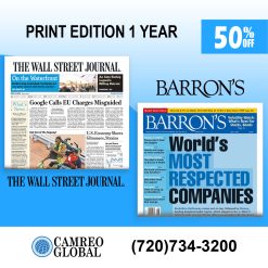 Barron's Newspaper and WSJ Print Edition 12-Month Subscription 